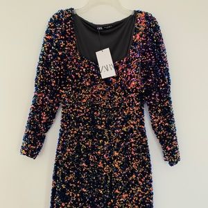 Zara Glitter Sequin Dress